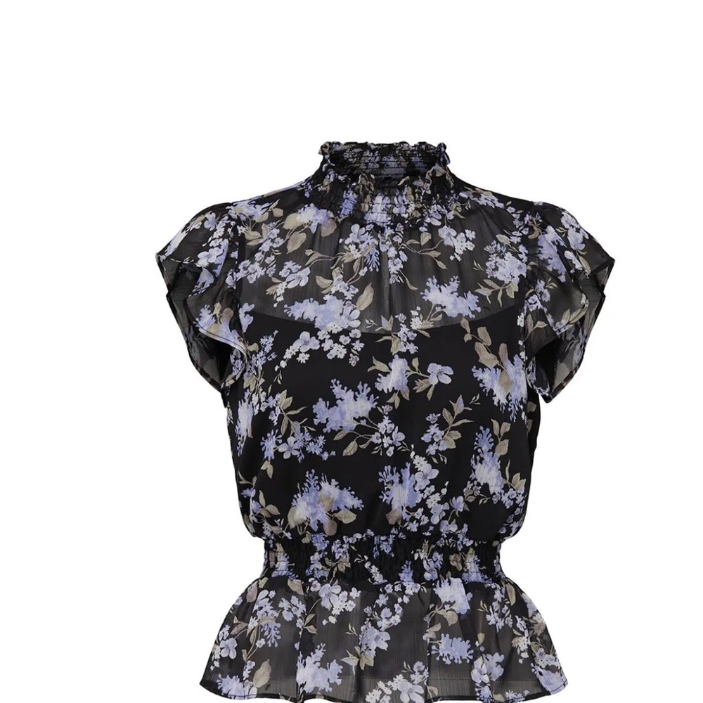 Floral Ruffle Sleeve Blouse - Picture 4 of 7